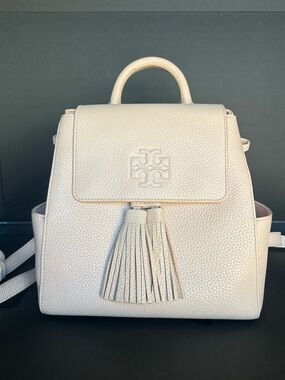 Tory Burch Blush Pink Mini Thea Leather Tassel Backpack